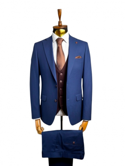 Костюм MAZALTOVMAN 3-ка Premium Синий в клетку